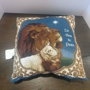 Pillow, Tapestry, Starry‎ Lion &Lamb Let there Be peace" 17x17